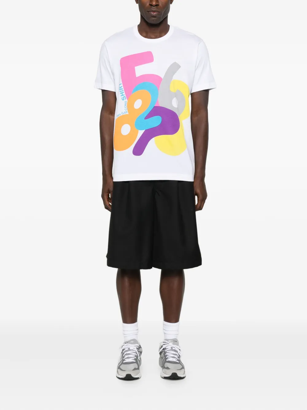 Comme Des Garçons Shirt T-shirt met nummer-print - Wit