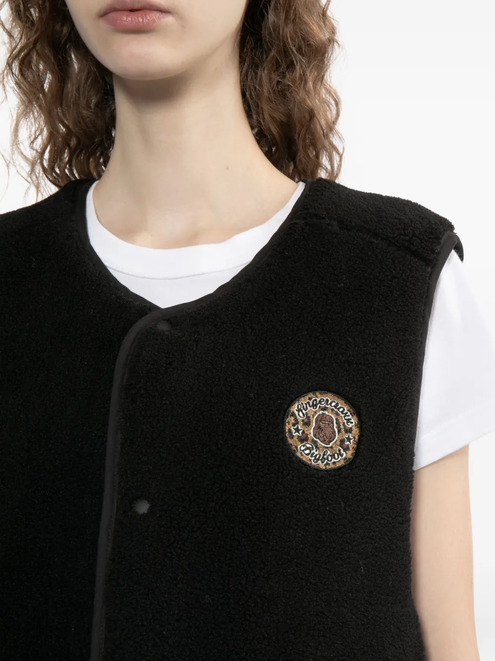 FINGERCROXX Bodywarmer met geborduurd logo Zwart