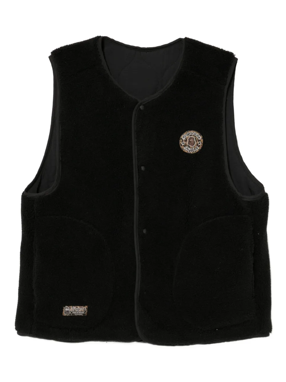 FINGERCROXX logo-embroidered reversible gilet | Black | Image 1