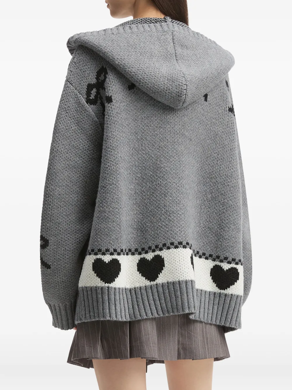 Tout A Coup Zip-up Hooded Cardigan In Gray