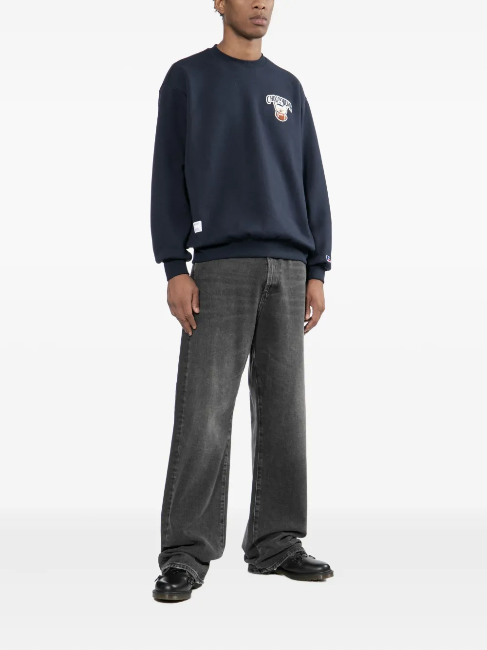CHOCOOLATE Sweater met geborduurd logo - Blauw