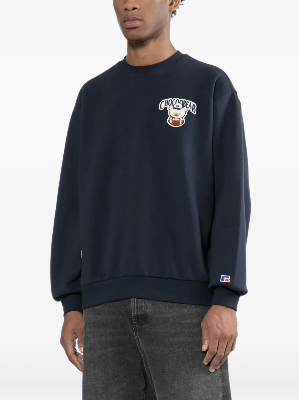 CHOCOOLATE Sweater met geborduurd logo Blauw