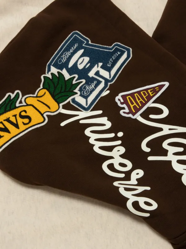AAPE BY *A BATHING APE® varsity-patch zip-up Hoodie | Neutrals