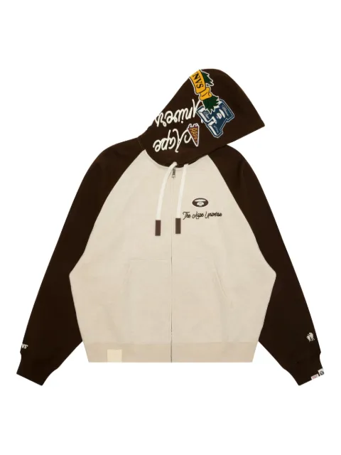 AAPE BY *A BATHING APE® varsity-patch zip-up hoodie