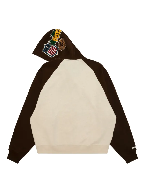 AAPE BY *A BATHING APE® varsity-patch zip-up Hoodie | Neutrals