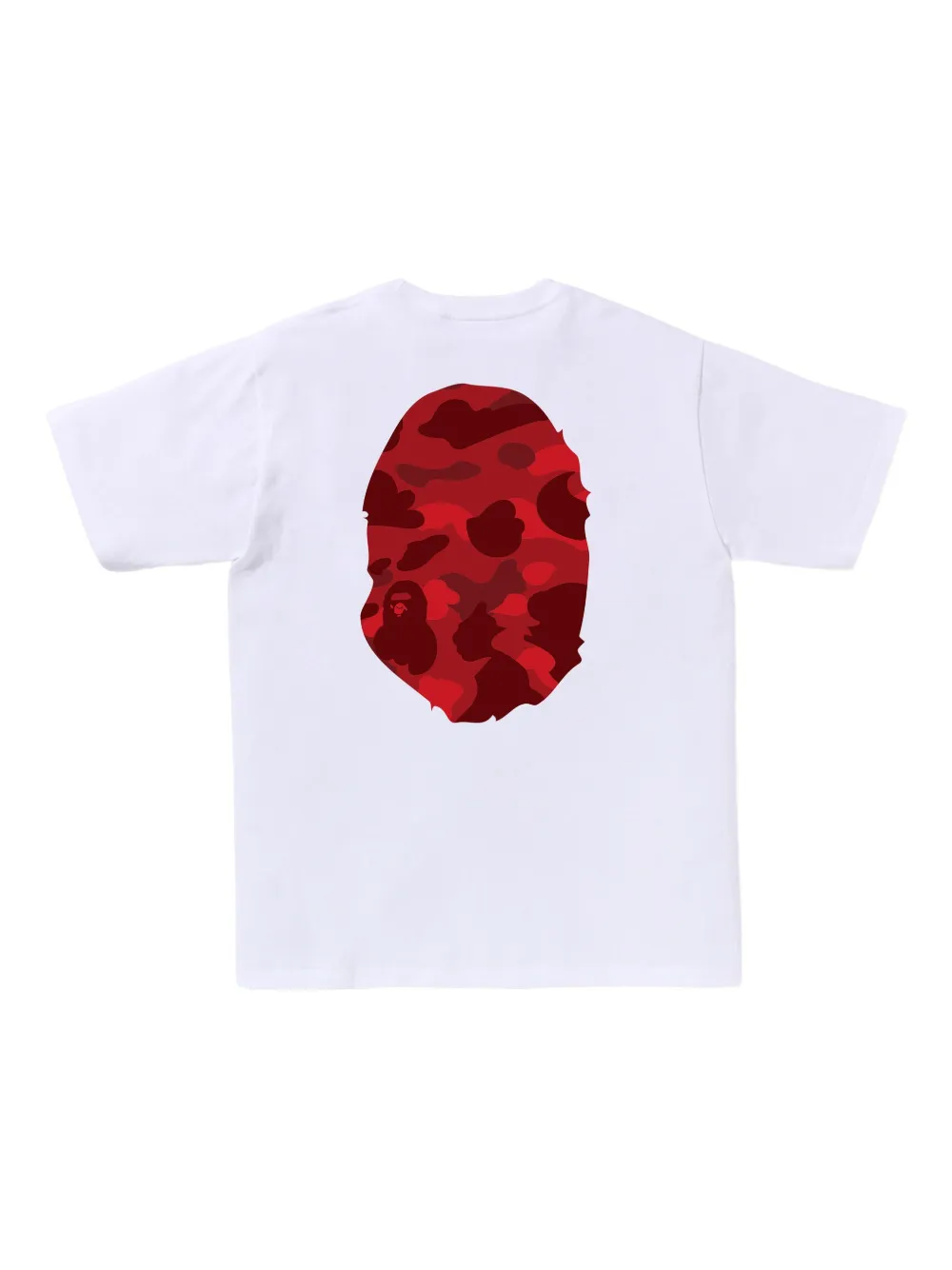 A Bathing Ape Camo-print Ape-head T-shirt In White