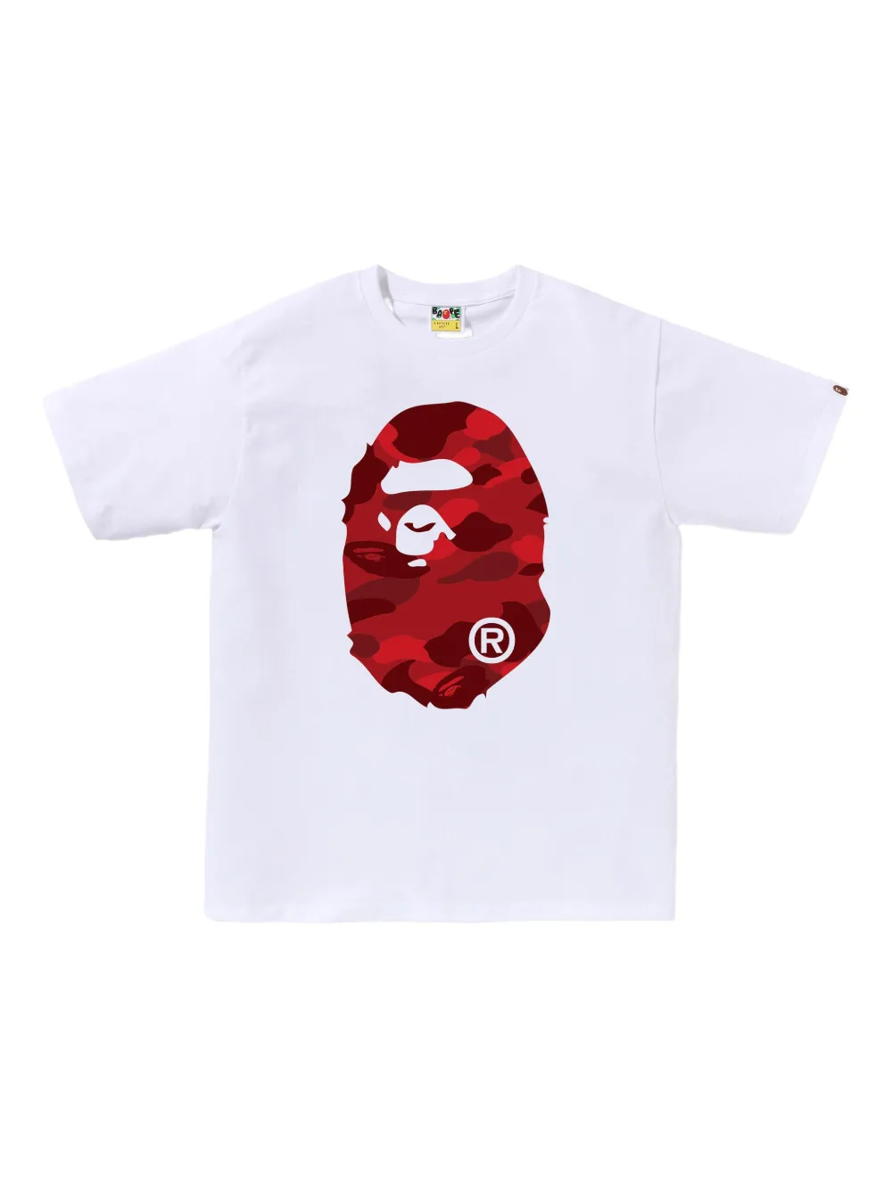 A Bathing Ape Camo-print Ape-head T-shirt In White
