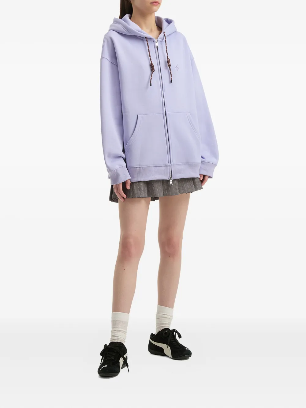 Tout a coup Hoodie met trekkoord en rits - Paars