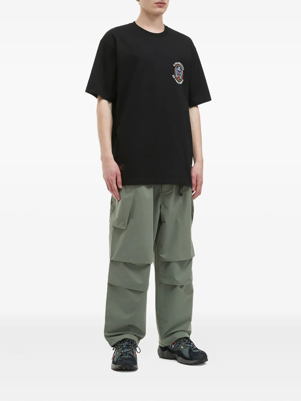 Alpha Industries T-shirt met Air Force-patch - Zwart