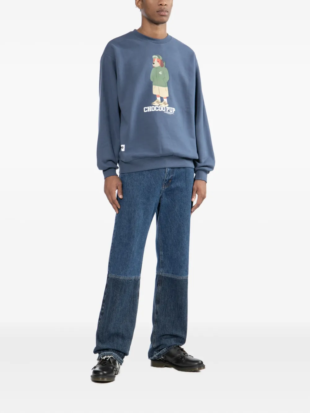 CHOCOOLATE Sweater met grafische print - Blauw