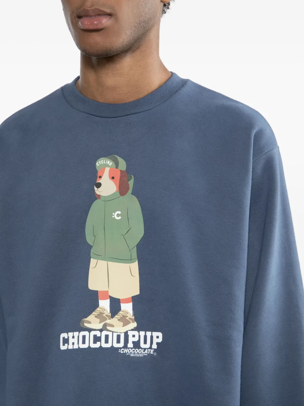 CHOCOOLATE Sweater met grafische print Blauw