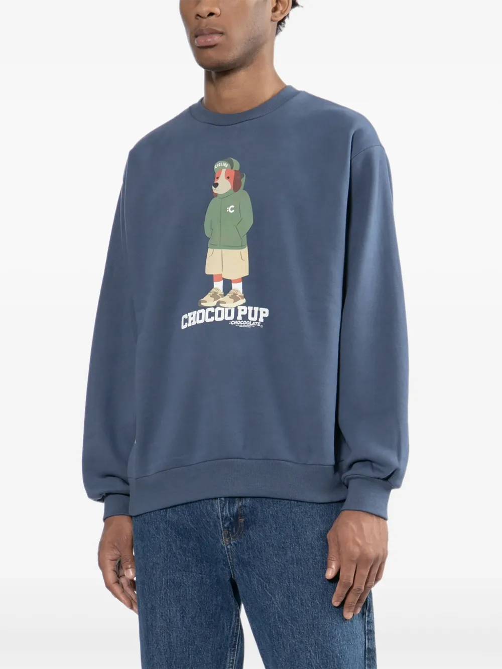 CHOCOOLATE Sweater met grafische print Blauw