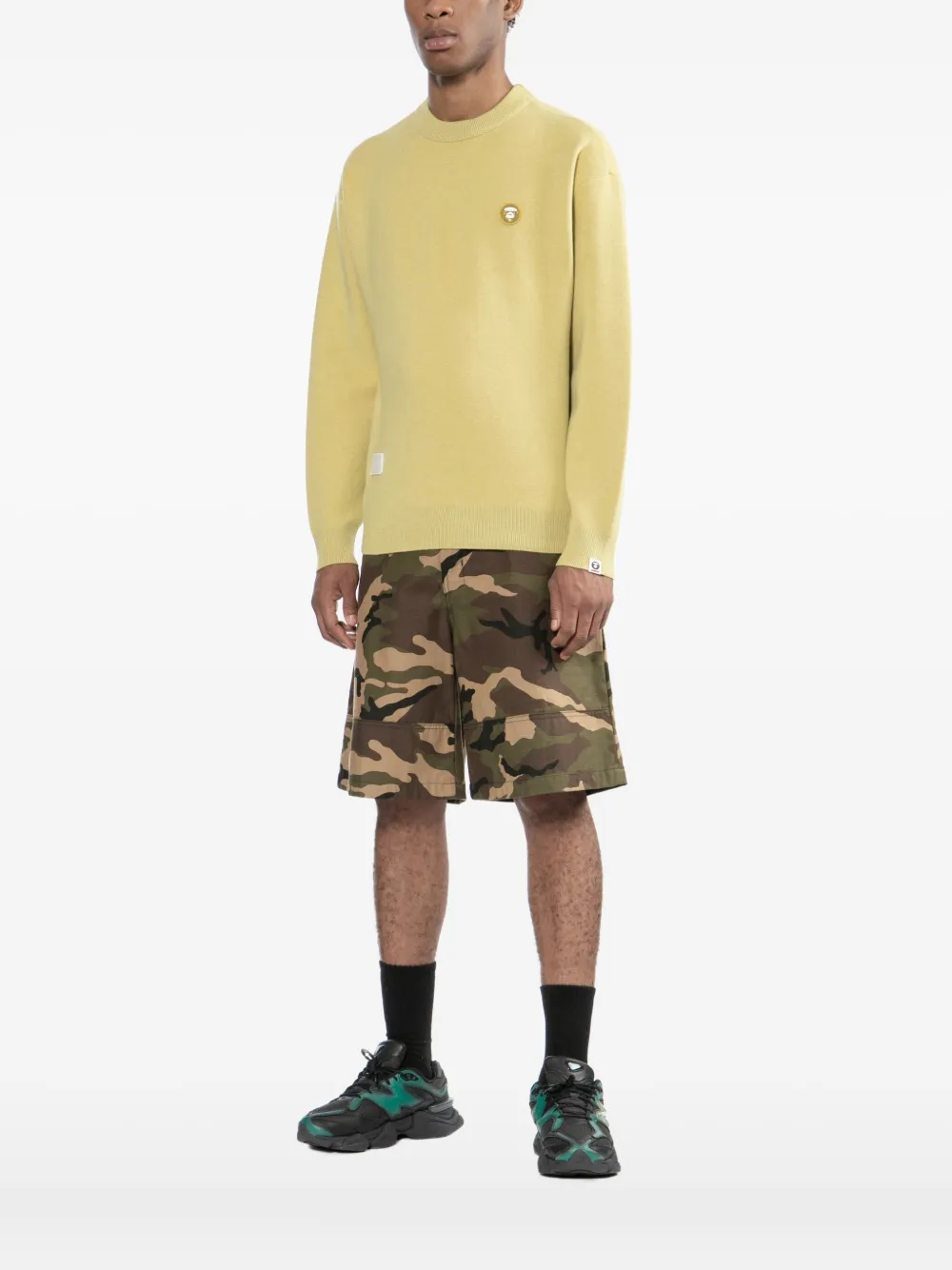Aape By A Bathing Ape Moonface Jumper In Green