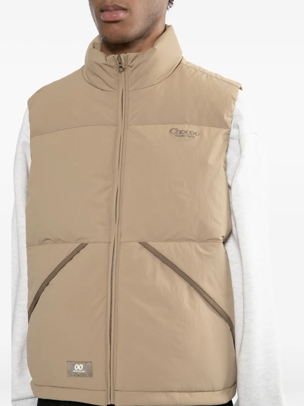Chocoolate Logo-embroidered Gilet In Brown