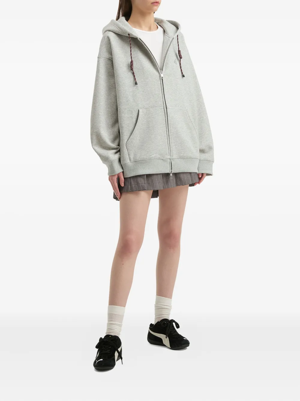 Tout a coup Hoodie met trekkoord en rits - Grijs