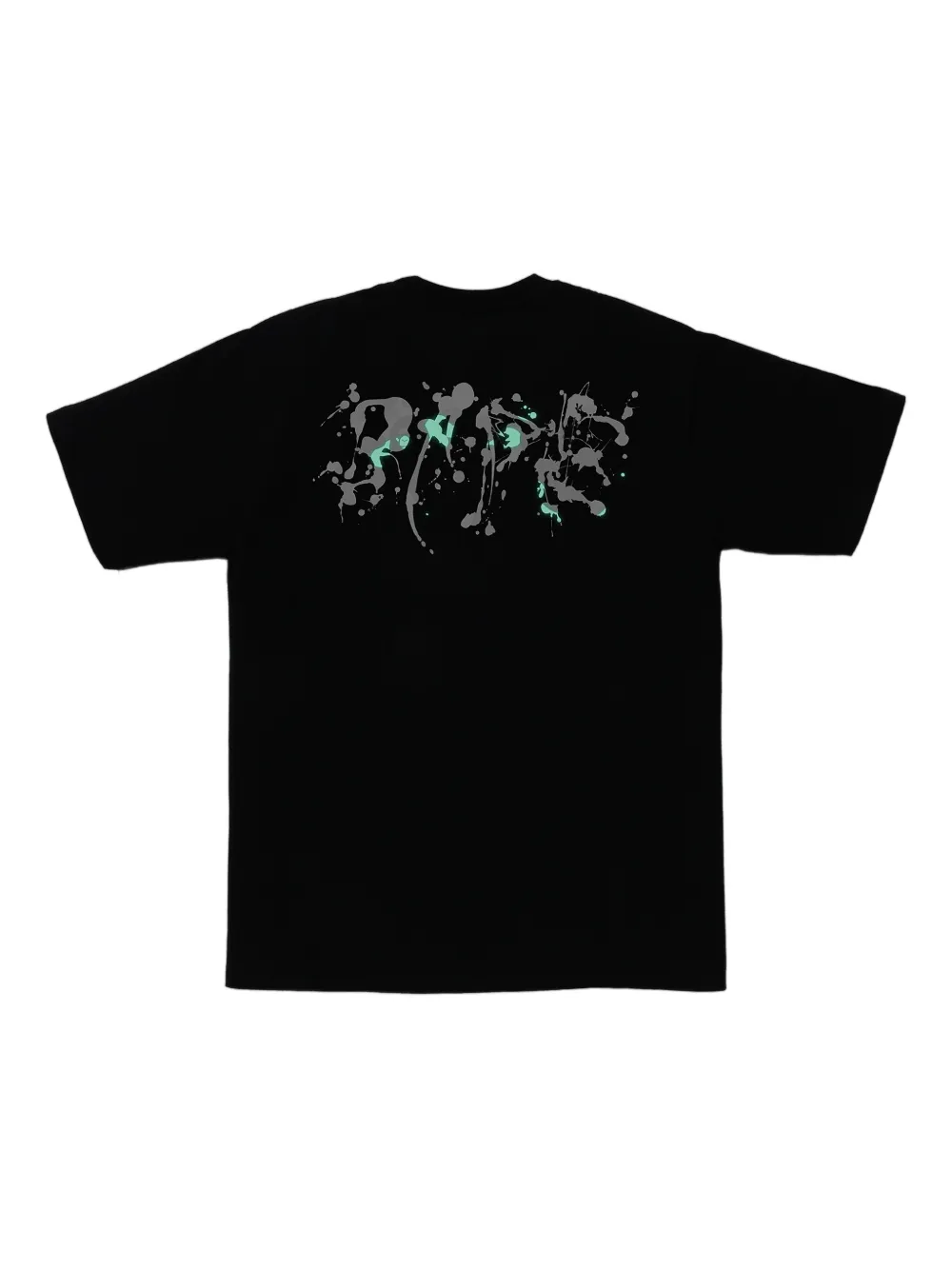 A Bathing Ape Camo-print Paint-splatter T-shirt In Black