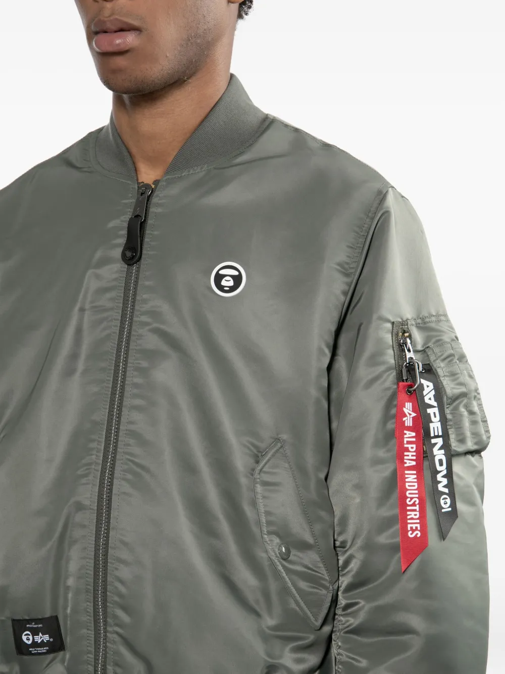 Aape By A Bathing Ape Logo-patched Bomber Jacket In Green