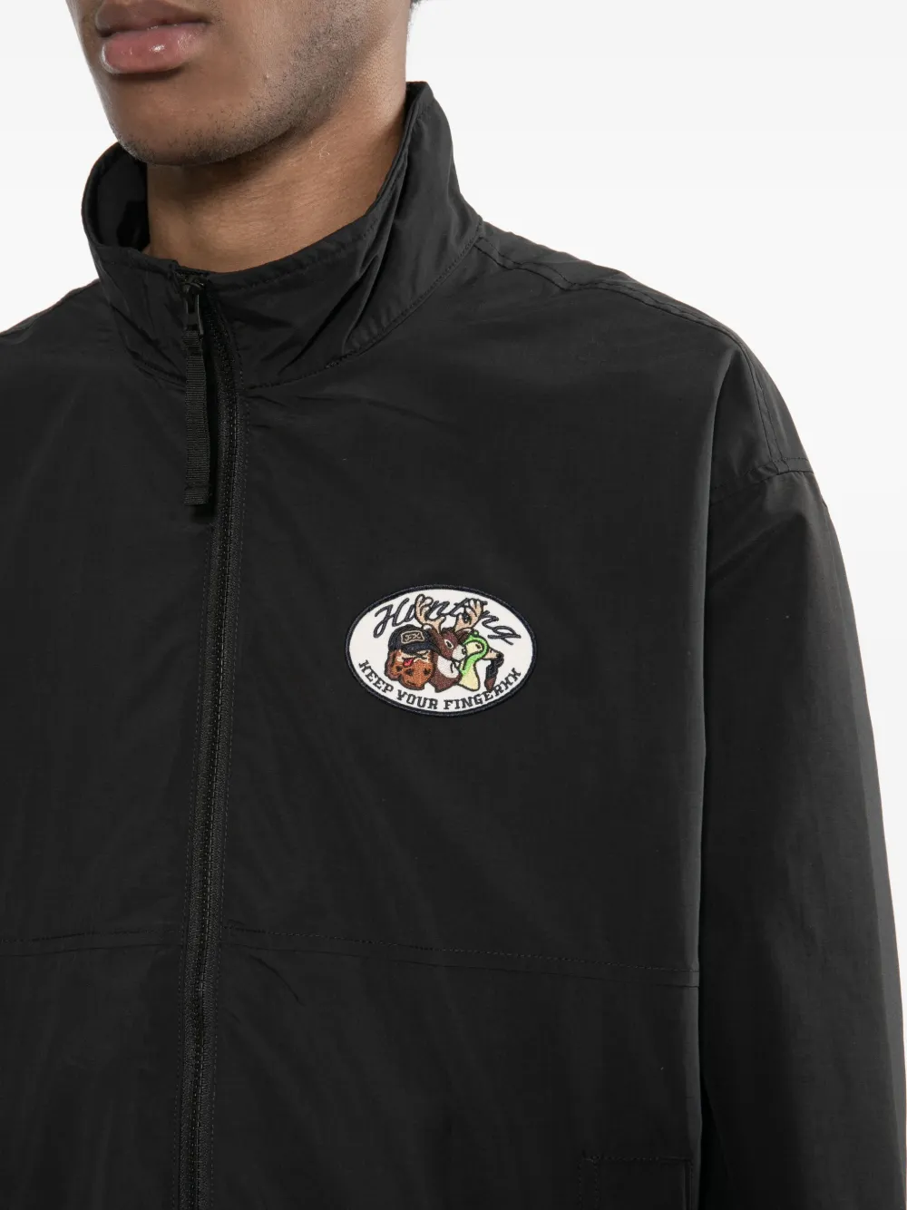 Fingercroxx Jacke Mit Logo-stickerei In Black