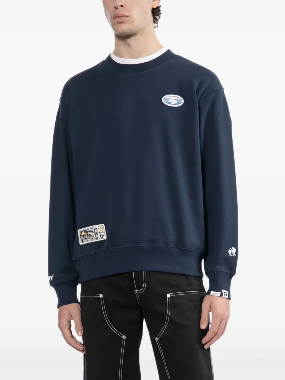 Aape By A Bathing Ape Moonface Sweatshirt In Blue