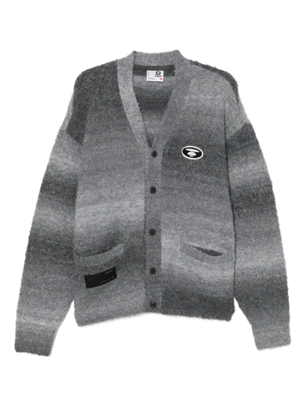 AAPE BY *A BATHING APE® logo-embroidered cardigan | Grey | Image 1