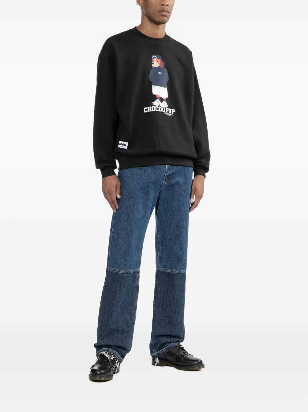 CHOCOOLATE Sweater met grafische print - Zwart