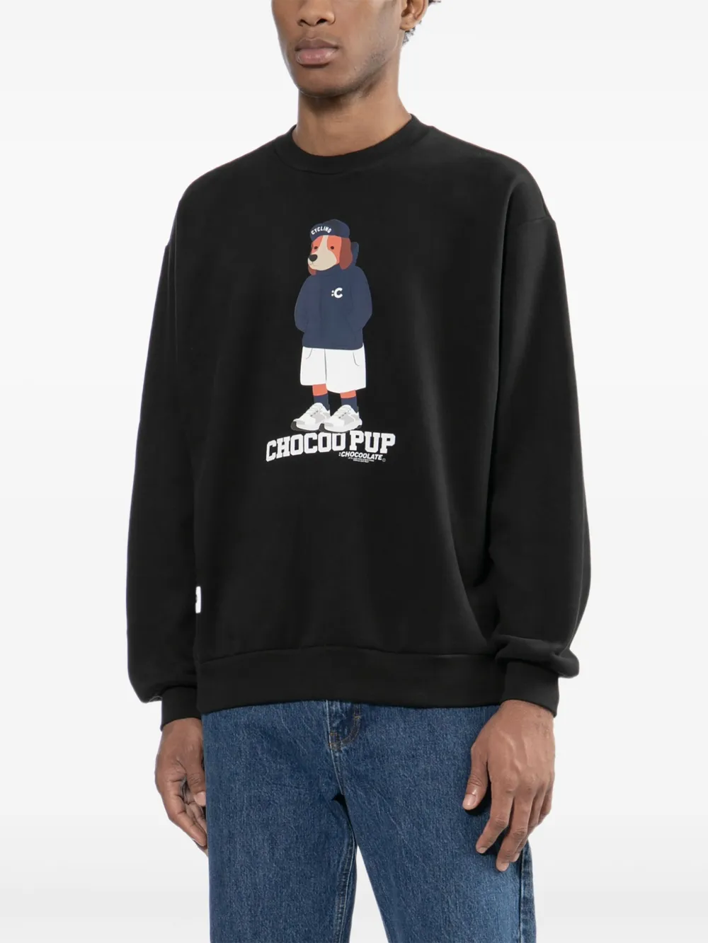 CHOCOOLATE Sweater met grafische print Zwart