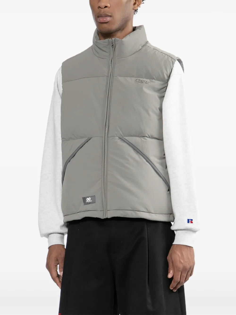 Chocoolate Logo-embroidered Gilet In Gray