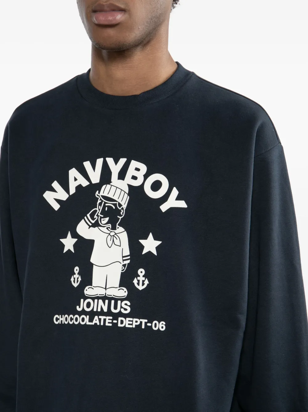 CHOCOOLATE Sweater met logoprint Blauw