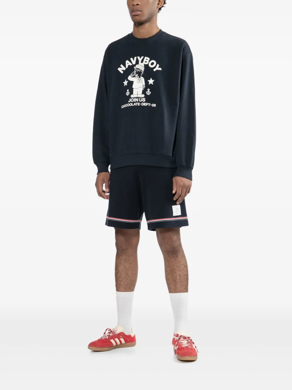 CHOCOOLATE Sweater met logoprint Blauw