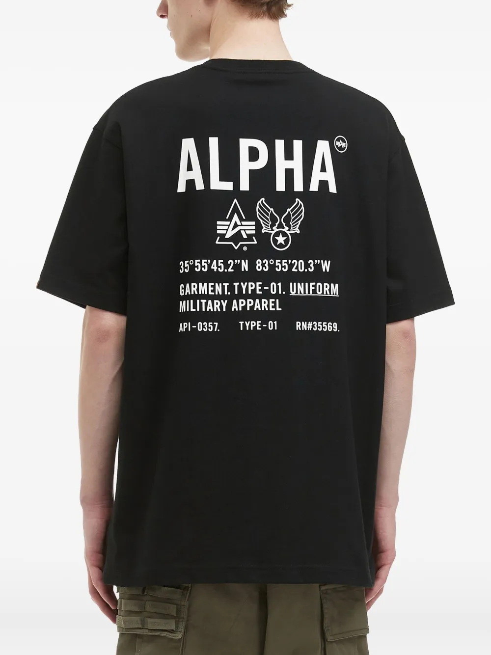 Alpha Industries Logo-print Crew-neck T-shirt In Animal Print