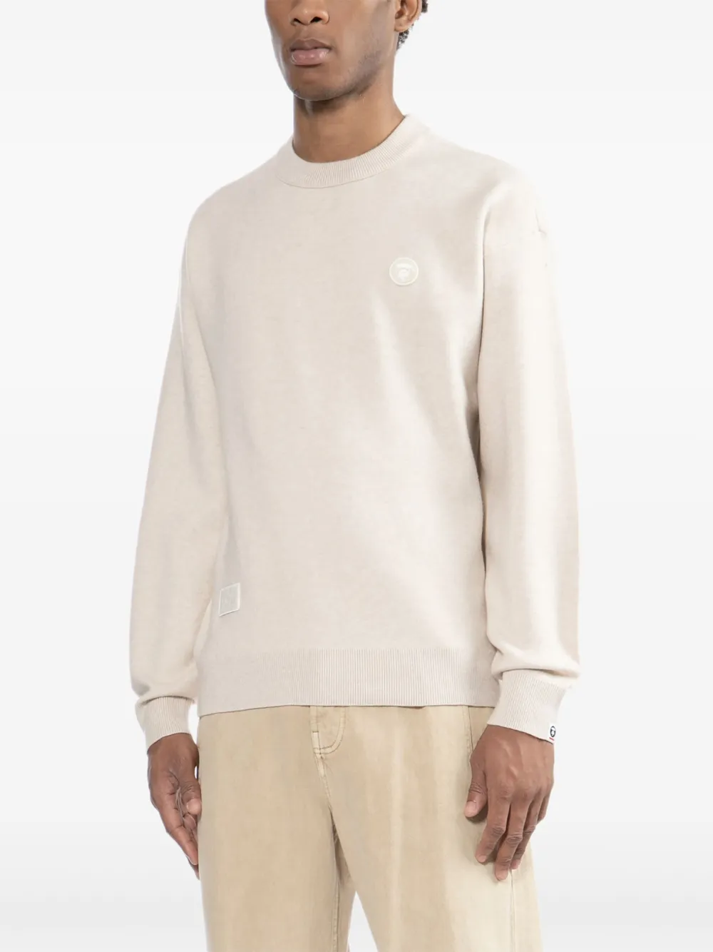AAPE BY *A BATHING APE Sweater met logopatch Beige