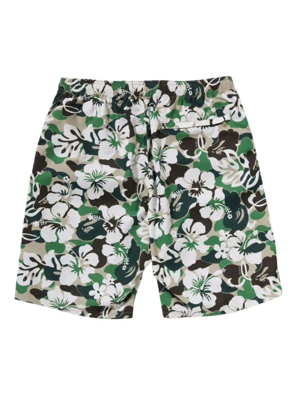 A BATHING APE® フローラル トランクス水着 | ブラック | FARFETCH JP