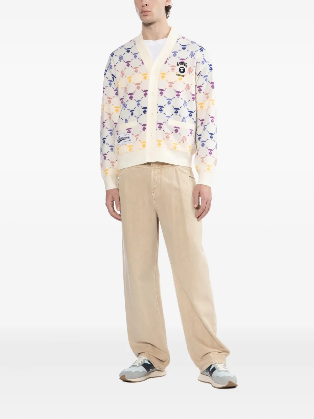 Aape By A Bathing Ape Cardigan Mit Logo-print In Brown