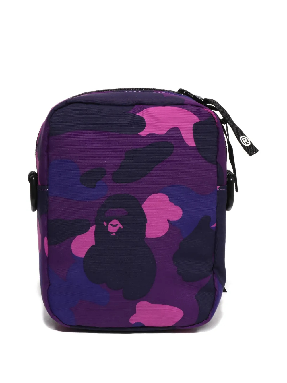 A BATHING APE Messengertas met camouflageprint en haaienkop - Paars