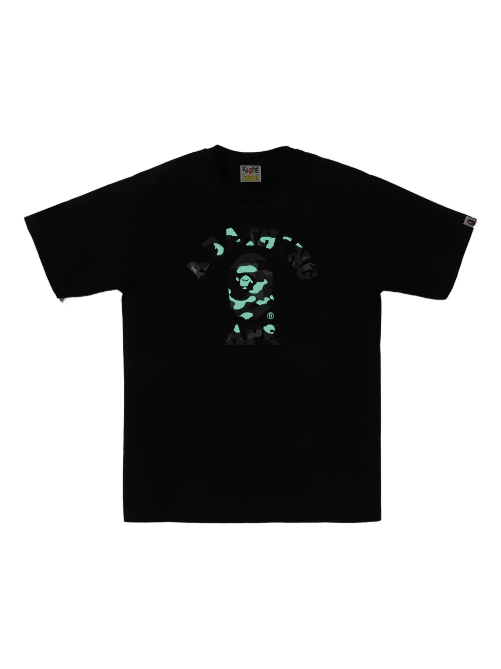 A BATHING APE T-shirt met camo-logo - Zwart
