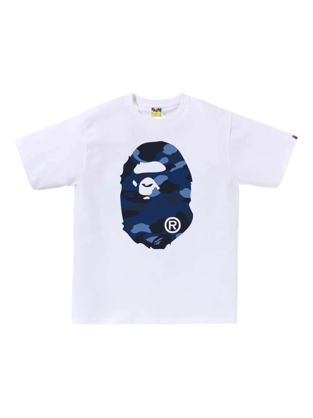 A Bathing Ape Camo-print Ape-head T-shirt In White