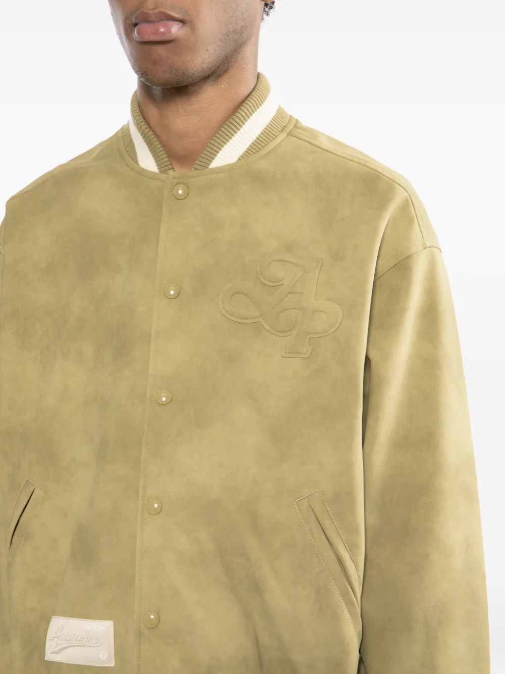 Aape By A Bathing Ape Logo-embroidered Bomber Jacket In Green