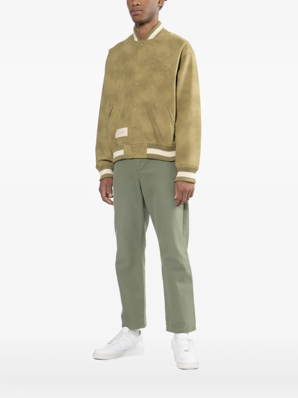 Aape By A Bathing Ape Logo-embroidered Bomber Jacket In Green