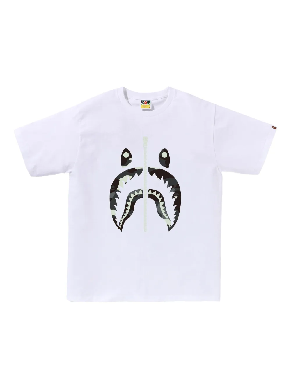 A Bathing Ape Shark-print T-shirt In White