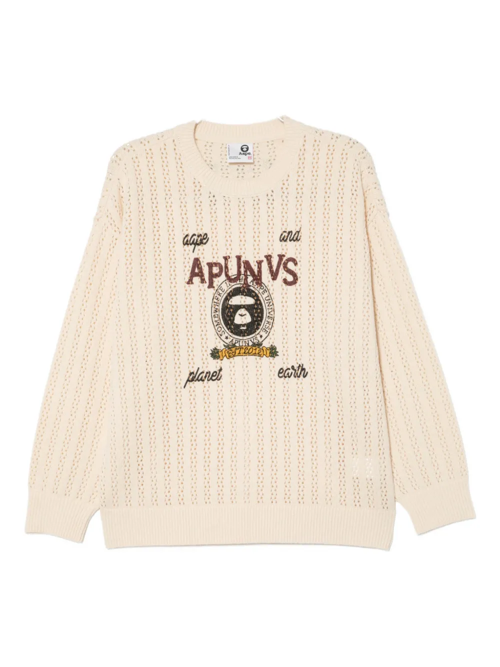 Aape By A Bathing Ape Moonface Pullover In Neutral