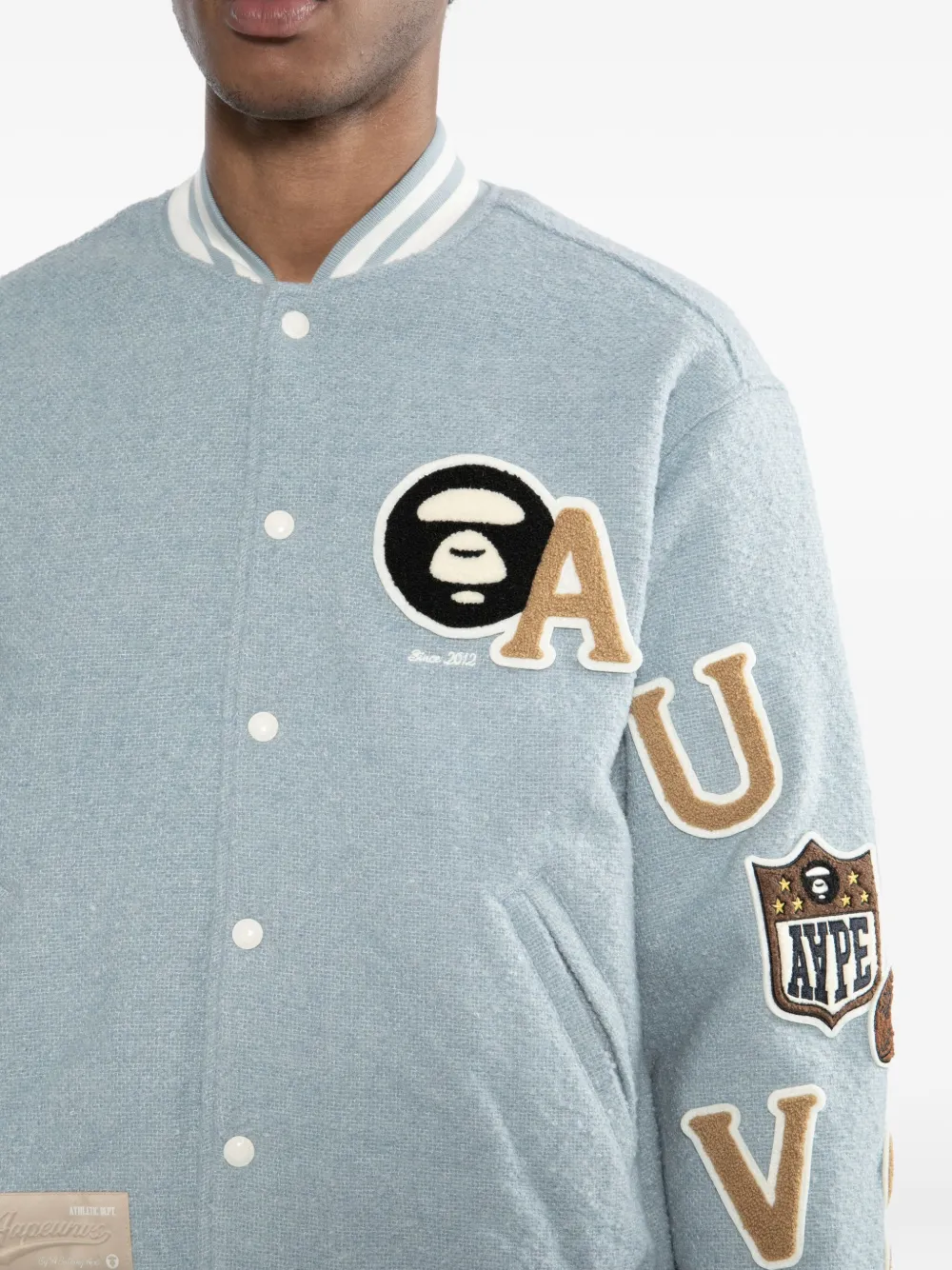 Aape By A Bathing Ape Logo-embroidered Jacket In Blue