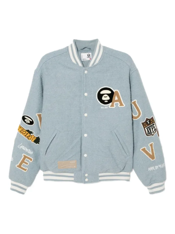 AAPE BY *A BATHING APE® logo-embroidered Jacket | Blue | FARFETCH
