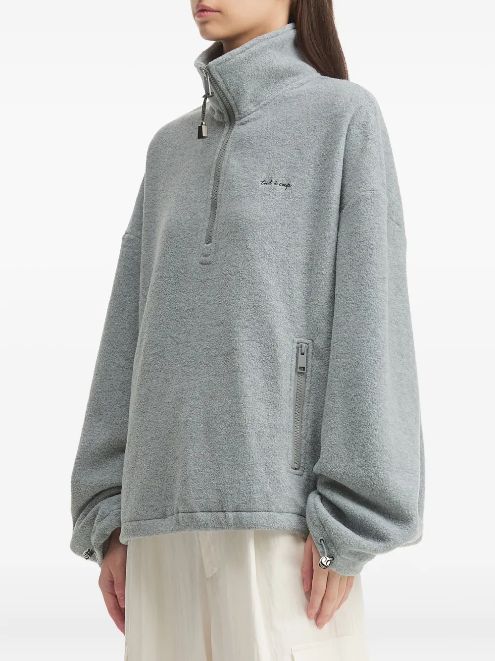 Tout A Coup Half-zip Fleece Sweatshirt In Gray