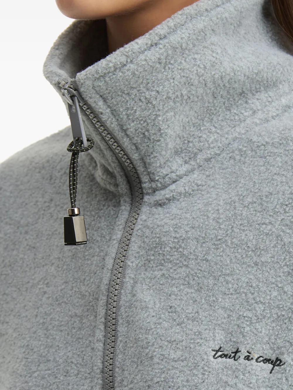 Tout A Coup Half-zip Fleece Sweatshirt In Gray