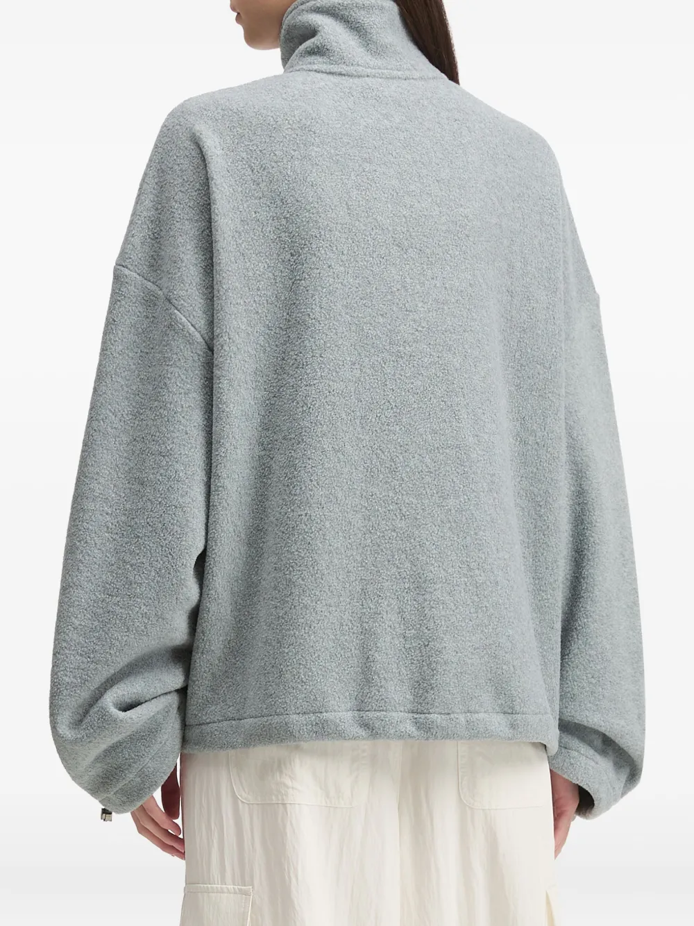 Tout A Coup Half-zip Fleece Sweatshirt In Gray