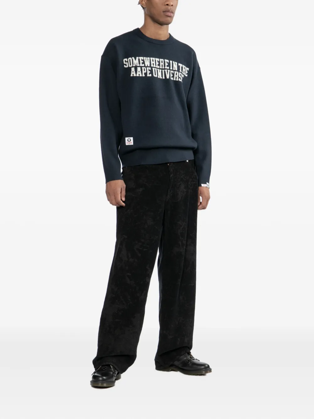 AAPE BY *A BATHING APE Sweater met logoprint - Blauw