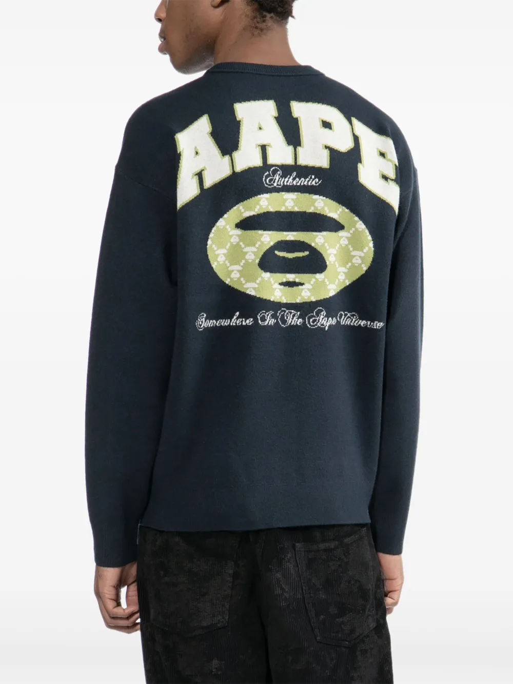 AAPE BY *A BATHING APE Sweater met logoprint Blauw