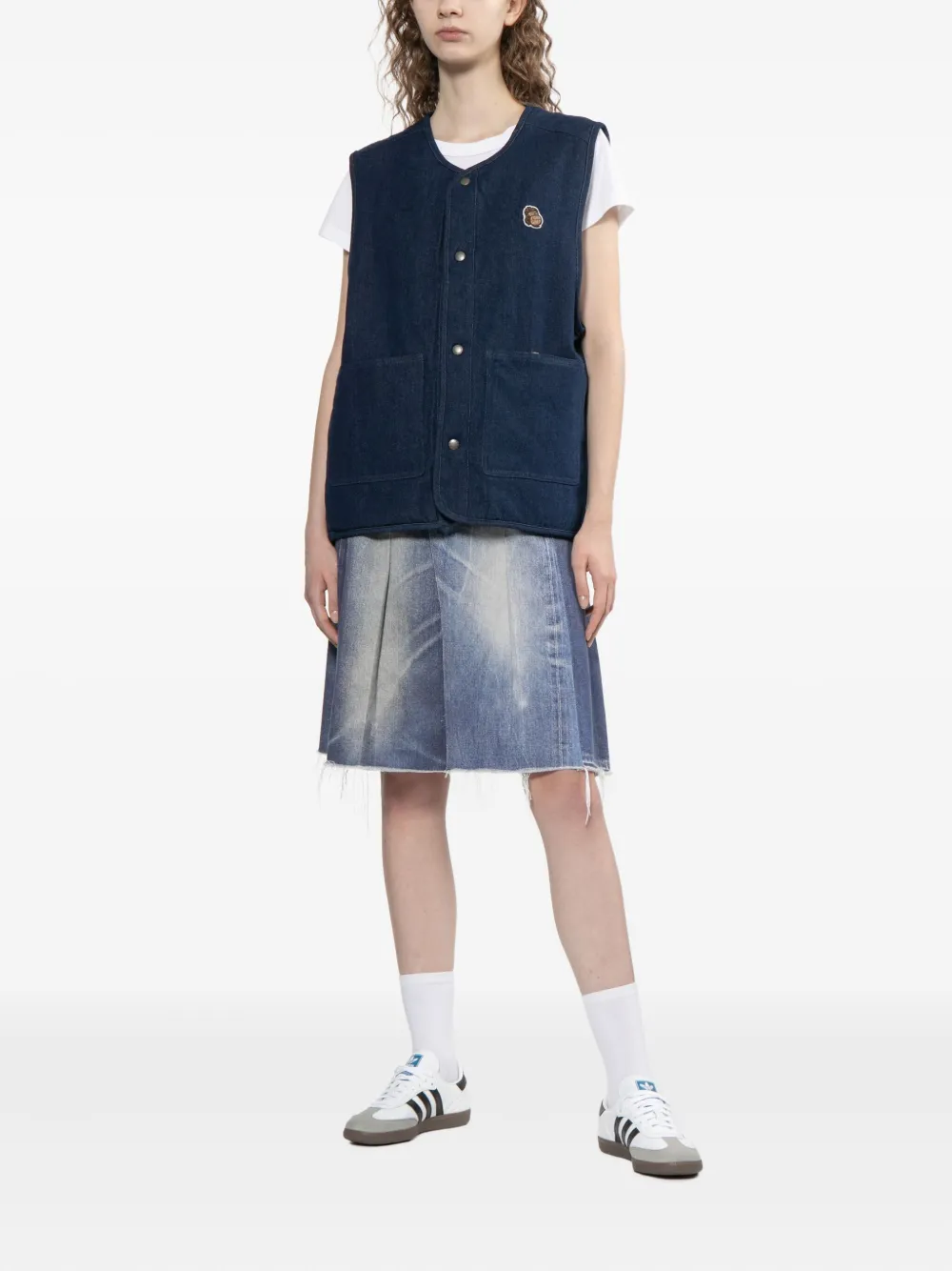 FINGERCROXX Bodywarmer met geborduurd logo Blauw