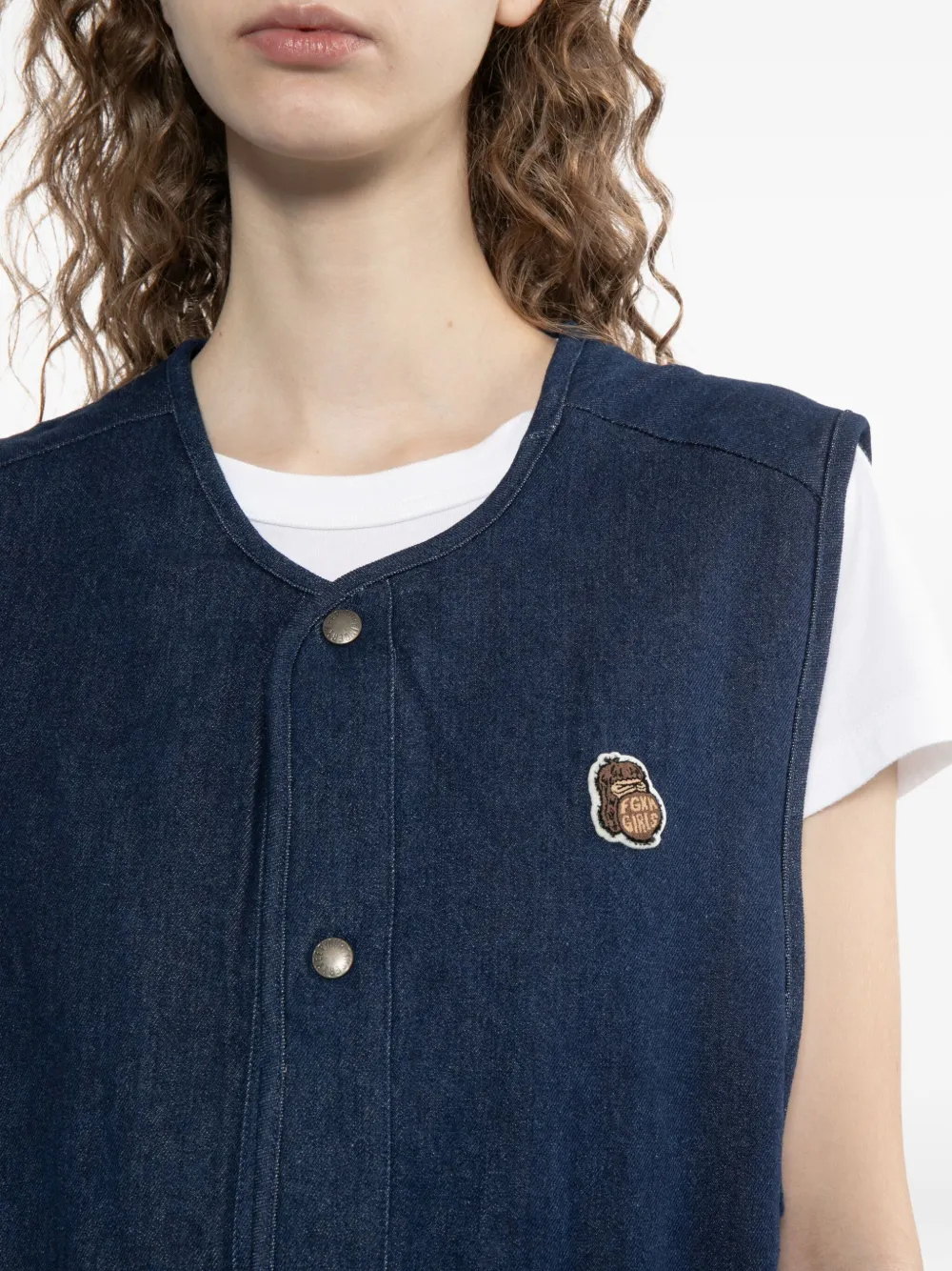 FINGERCROXX Bodywarmer met geborduurd logo Blauw