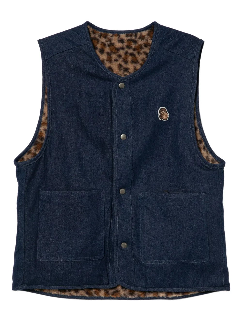 FINGERCROXX logo-embroidered reversible gilet | Blue | Image 1